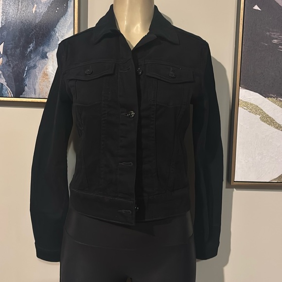 LuLaRoe Jackets & Blazers - LuLaRoe Jean jacket Harvey Black front with unicorns size XS